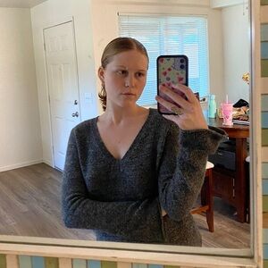 Marbled Gray 27 Miles V-Neck Sweater